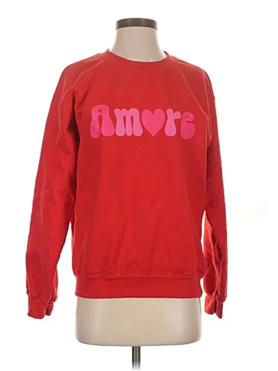 Pre-owned Gildan Sweatshirt In Red