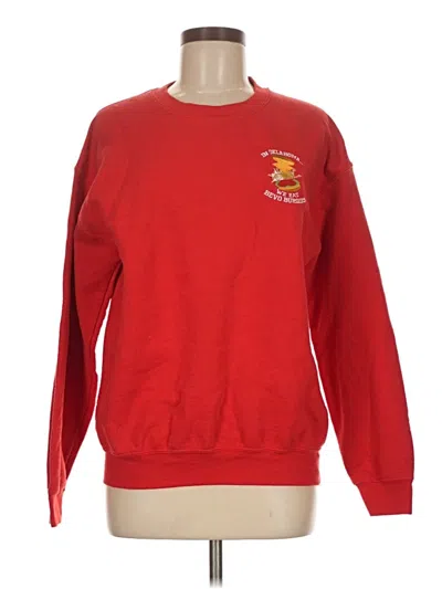 Pre-owned Gildan Sweatshirt In Red