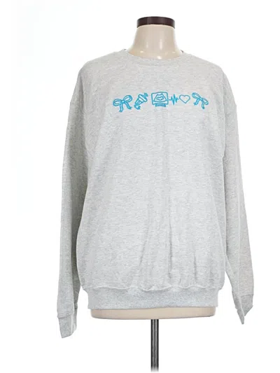 Pre-owned Gildan Sweatshirt In Silver