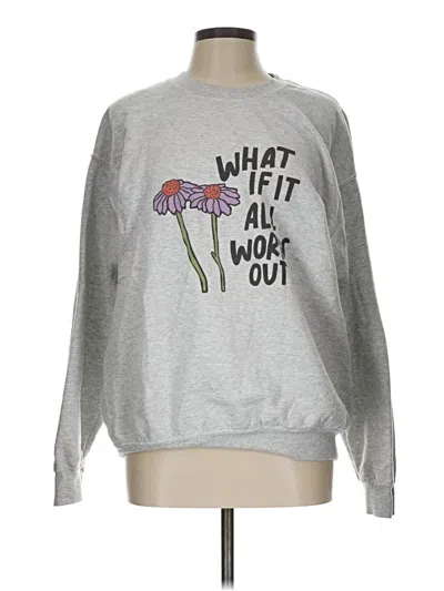 Pre-owned Gildan Sweatshirt In Silver