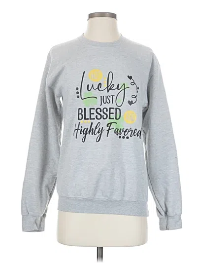 Pre-owned Gildan Sweatshirt In Silver