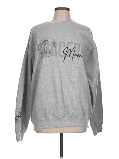 Pre-owned Gildan Sweatshirt In Silver