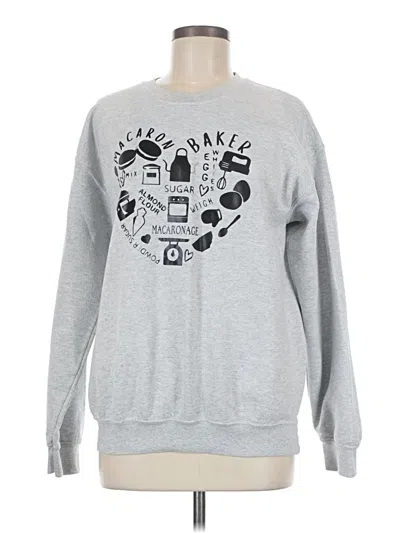 Pre-owned Gildan Sweatshirt In Silver
