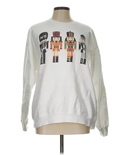 Pre-owned Gildan Sweatshirt In Silver