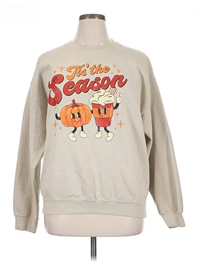 Pre-owned Gildan Sweatshirt In Tan