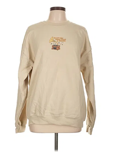 Pre-owned Gildan Sweatshirt In Tan