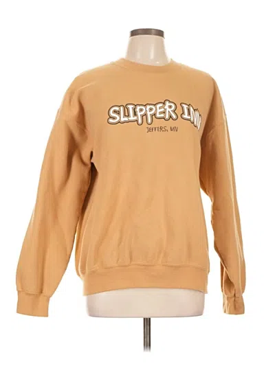 Pre-owned Gildan Sweatshirt In Tan