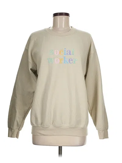 Pre-owned Gildan Sweatshirt In Tan
