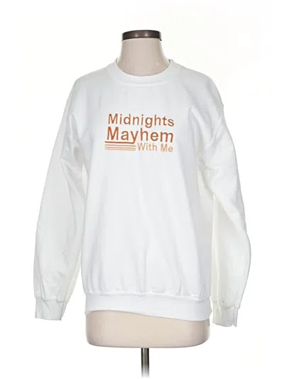 Pre-owned Gildan Sweatshirt In White