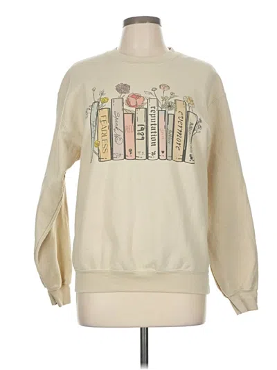 Pre-owned Gildan Sweatshirt In White