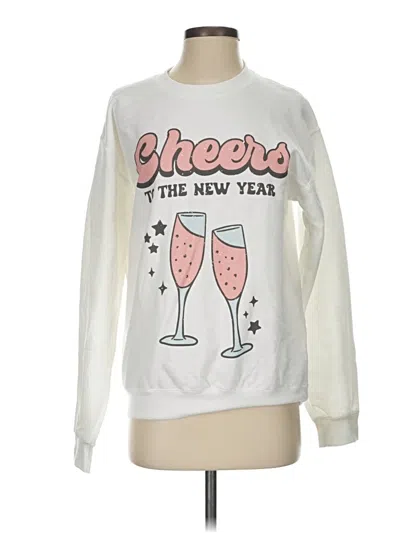 Pre-owned Gildan Sweatshirt In White