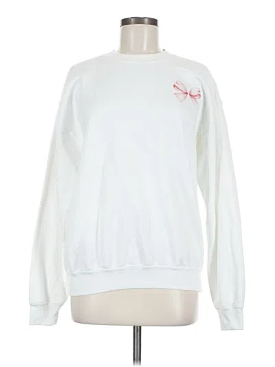 Pre-owned Gildan Sweatshirt In White