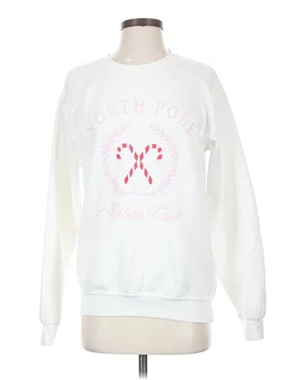 Pre-owned Gildan Sweatshirt In White