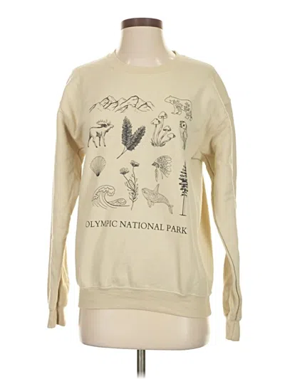 Pre-owned Gildan Sweatshirt In White