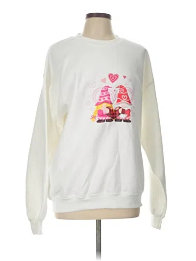 Pre-owned Gildan Sweatshirt In White