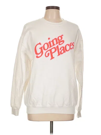 Pre-owned Gildan Sweatshirt In White
