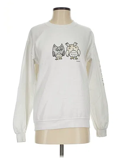 Pre-owned Gildan Sweatshirt In White