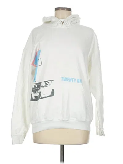Pre-owned Gildan Sweatshirt In White
