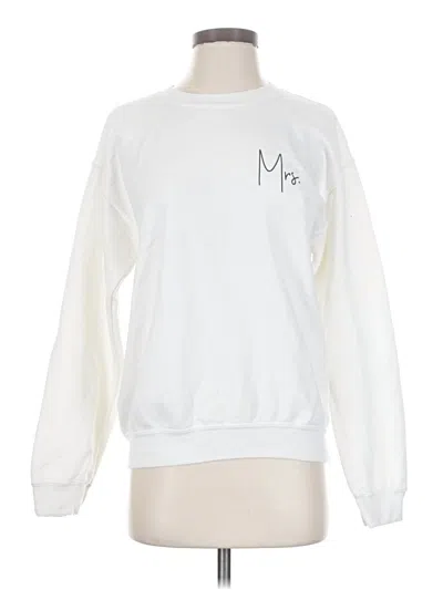 Pre-owned Gildan Sweatshirt In White