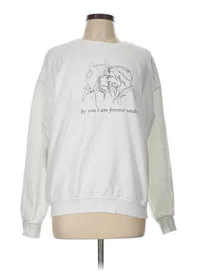 Pre-owned Gildan Sweatshirt In White