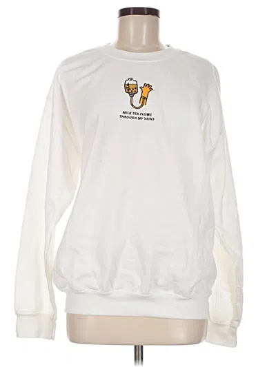 Pre-owned Gildan Sweatshirt In White