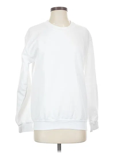 Pre-owned Gildan Sweatshirt In White