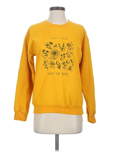 Pre-owned Gildan Sweatshirt In Yellow
