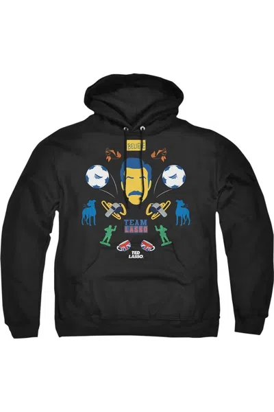 Gildan Ted Lasso Ted Lasso Icon Collage Adult Pull Over Hoodie / Hooded Sweatshirt In Black