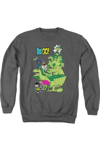 Gildan Teen Titans Go Beast Boy Stack Adult Crewneck Sweatshirt In Pink