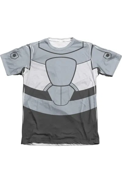Gildan Teen Titans Go Cyborg Uniform Adult Poly/cotton Short Sleeve Tee / T-shirt In White