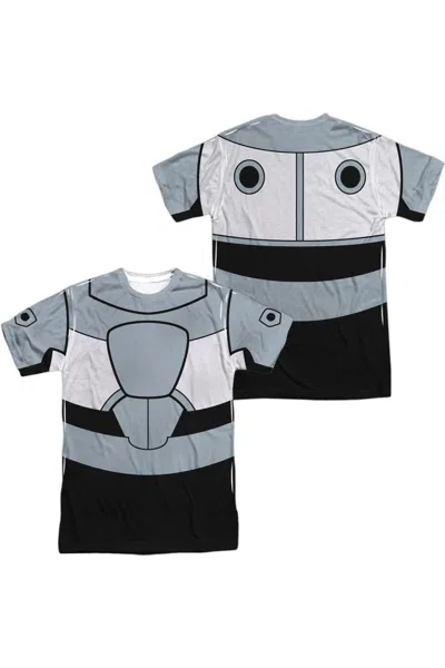 Gildan Teen Titans Go Cyborg Uniform (front/back Print) Short Sleeve Adult Poly Crew Tee / T-shirt In Multi
