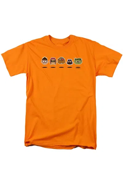 Gildan Teen Titans Go Floating Heads Short Sleeve Adult Tee / T-shirt In Orange