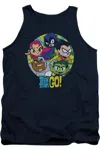 Gildan Teen Titans Go Go Go Group Adult Tank Top In Blue