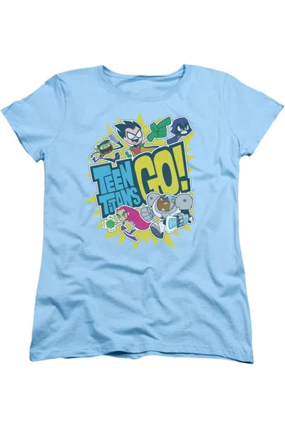 Gildan Teen Titans Go Go Short Sleeve Womens Tee / T-shirt In Blue