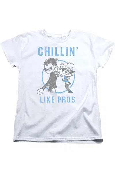 Gildan Teen Titans Go Like Pros Short Sleeve Womens Tee / T-shirt In White