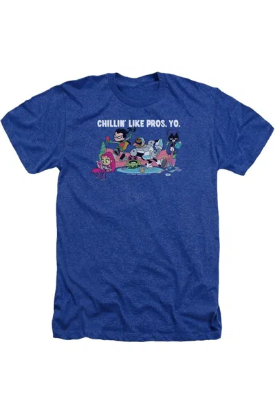 Gildan Teen Titans Go Like Pros Yo Adult Heather Tee / T-shirt In Blue