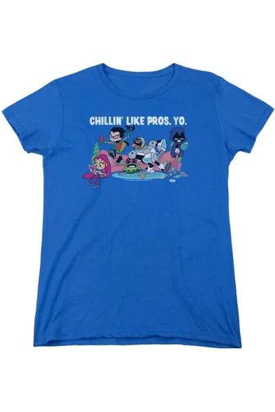 Gildan Teen Titans Go Like Pros Yo Short Sleeve Womens Tee / T-shirt In Blue