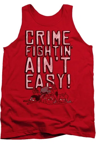 Gildan Teen Titans Go Not Easy Adult Tank Top In Red