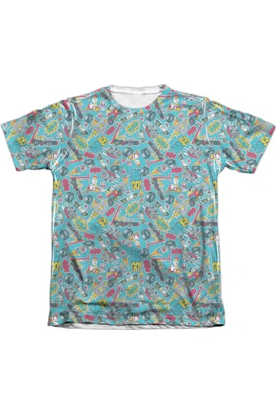 Gildan Teen Titans Go Pattern Adult Poly/cotton Short Sleeve Tee / T-shirt In White