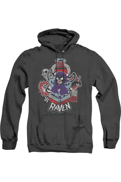 Gildan Teen Titans Go Raven Adult Heather Hoodie / Hooded Sweatshirt In Black