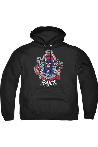 Gildan Teen Titans Go Raven Adult Pull Over Hoodie / Hooded Sweatshirt In Black