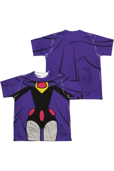 Gildan Teen Titans Go Raven Uniform Short Sleeve Youth Poly Crew Tee / T-shirt In Purple