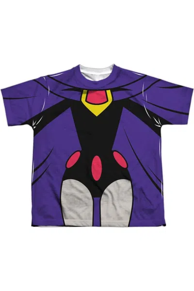 Gildan Teen Titans Go Raven Uniform Short Sleeve Youth Poly Crew Tee / T-shirt In Purple