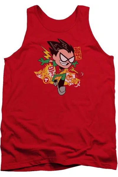 Gildan Teen Titans Go Robin Adult Tank Top In Red