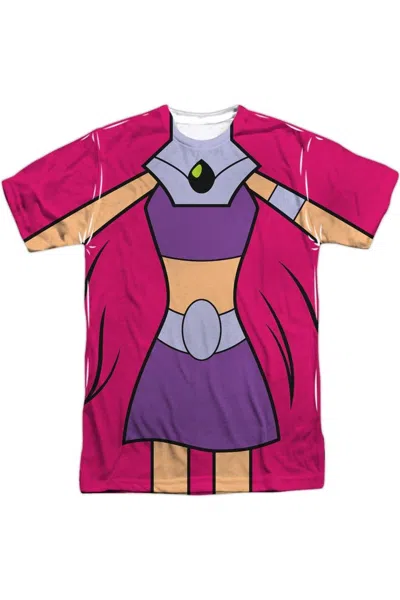 Gildan Teen Titans Go Starfire Uniform Short Sleeve Adult Poly Crew Tee / T-shirt In White