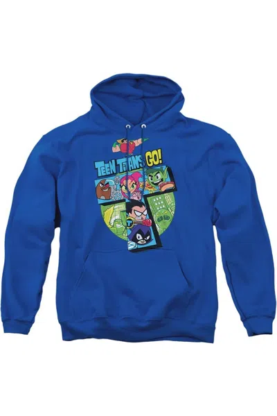 Gildan Teen Titans Go T Adult Pull Over Hoodie / Hooded Sweatshirt In Blue