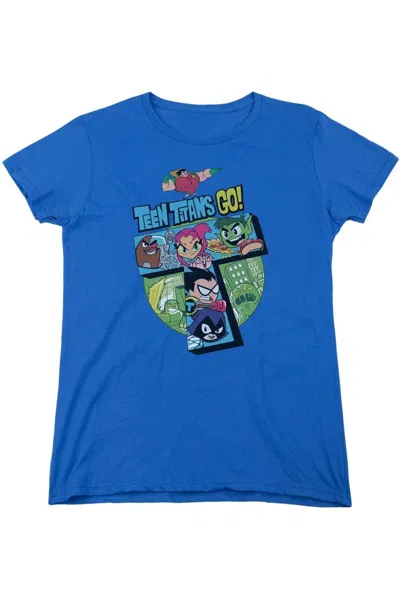 Gildan Teen Titans Go T Short Sleeve Womens Tee / T-shirt In Blue