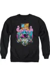 Gildan Teen Titans Go To The Movies Burst Through Adult Crewneck Sweatshirt In Black