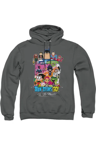 Gildan Teen Titans Go To The Movies Hollywood Adult Pull Over Hoodie / Hooded Sweatshirt In Black