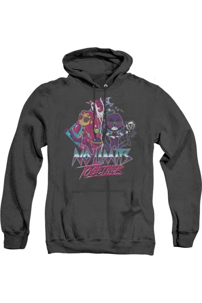 Gildan Teen Titans Go To The Movies No Limits Adult Heather Hoodie / Hooded Sweatshirt In Black